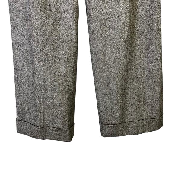 Vintage Ann Taylor Wool Dress Pants Womens 8 Beige Wide Leg Tweed Lined Career - Picture 4 of 7